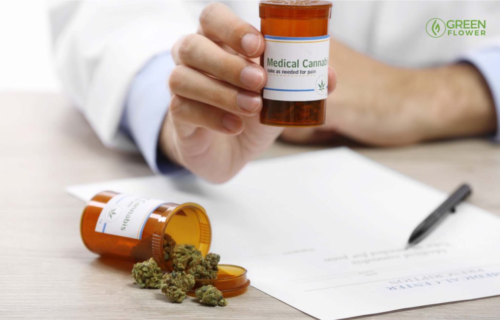 doctor holding cannabis container and prescription pad per cannabis laws in australia 